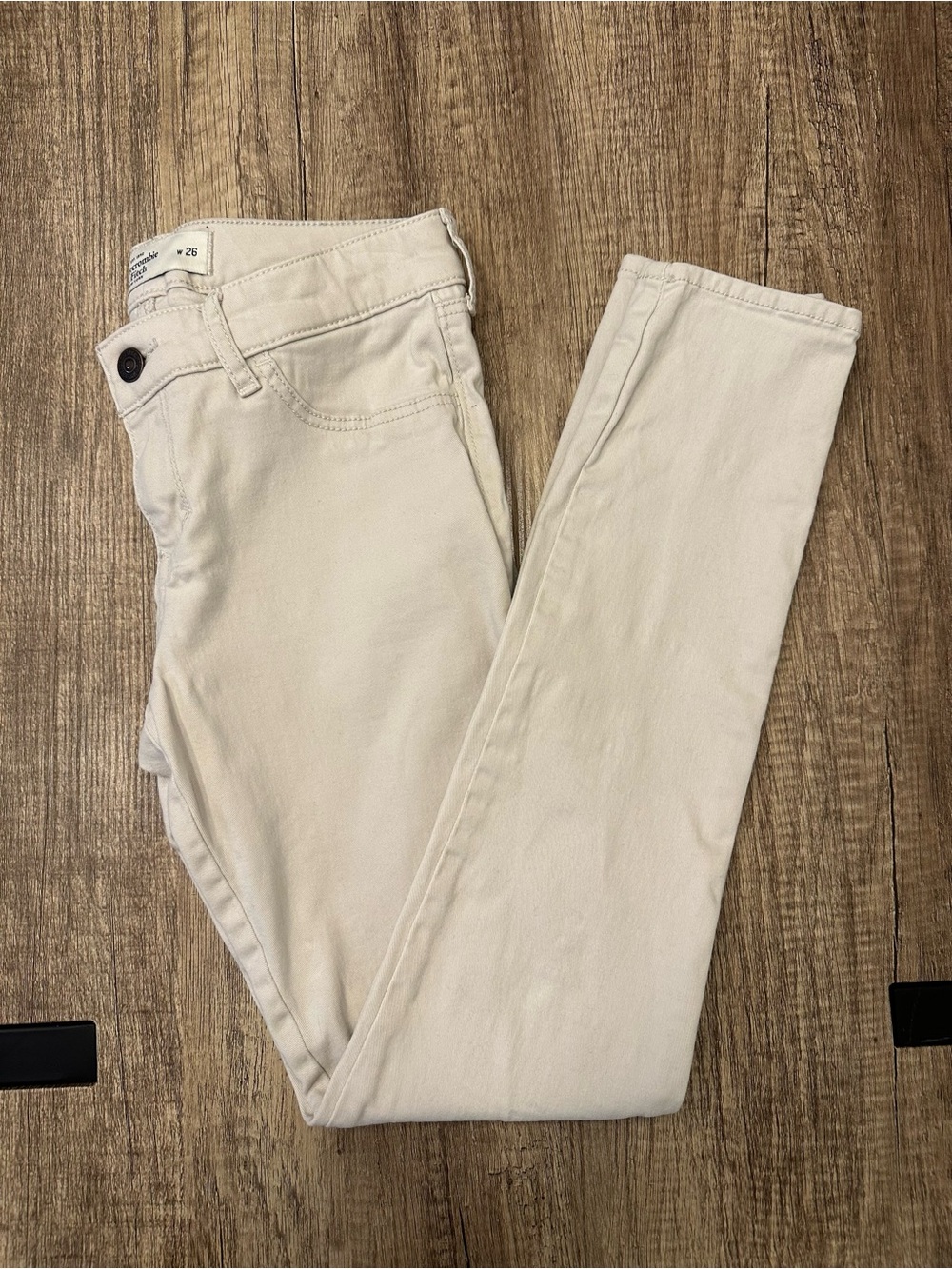Abercrombie & Fitch Ankle Skinny Twill Pants Jeans Off White Size 26 / 2